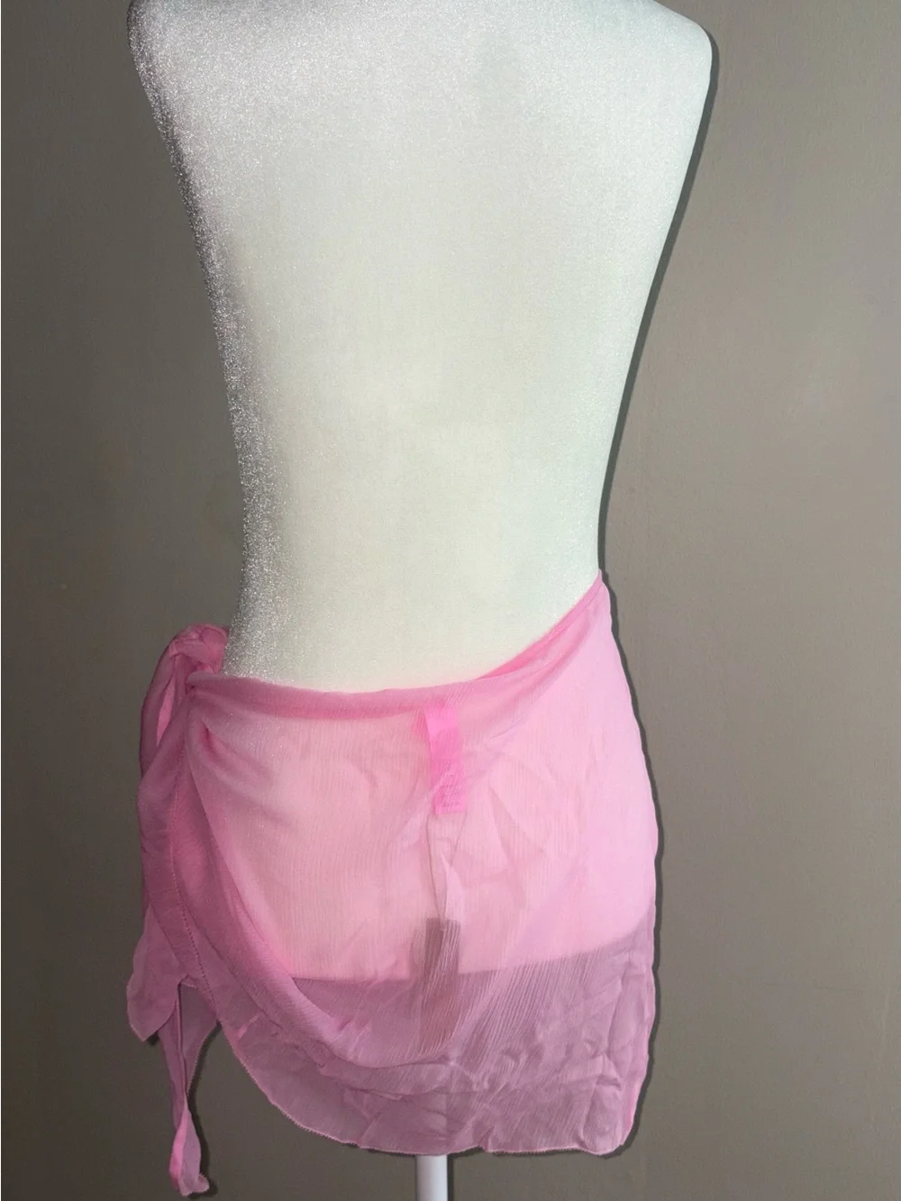 SKIMS -Pink Sheer Swim Sarong Cover-Up